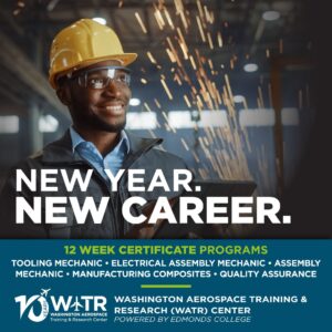 Social media ad for the Washington Aerospace Training and Research (WATR) Center