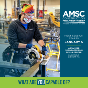 Social media ad for the Advanced Manufacturing Skills Center (AMSC)